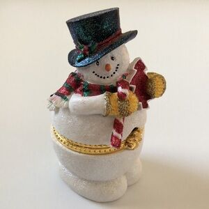 Snowman hinged trinket box